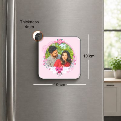 Personalised Musical Fridge Magnet, Custom Photo and Song, Rechargeable Battery, Type-C USB Charging, Gift for Anniversaries, Weddings, and Birthdays